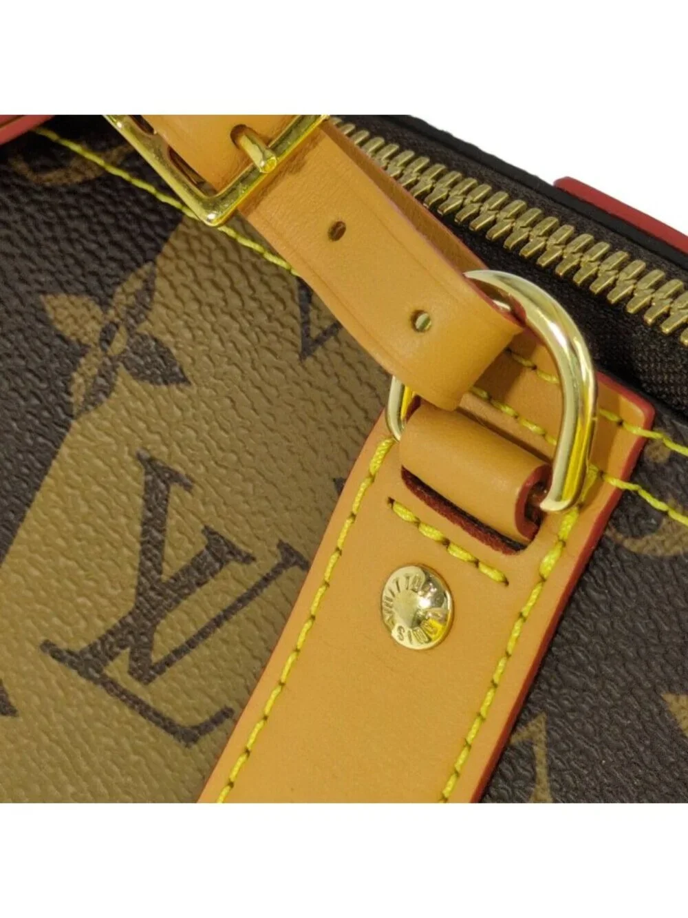 Louis Vuitton Monogram Strap City Keepall LV 2-Way Handbag Brown